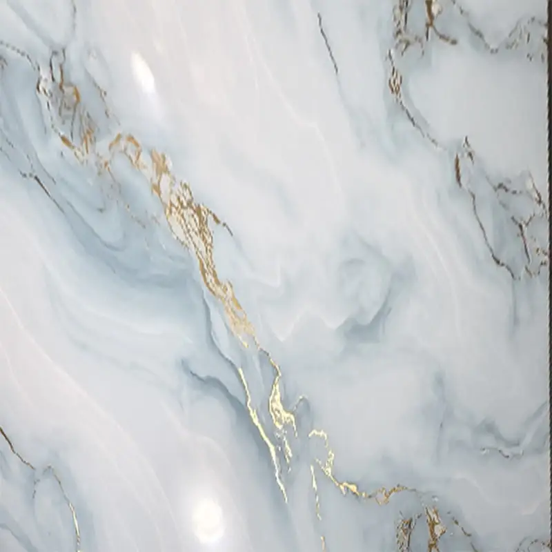 High Glossy Metallic Golden UV Marble Wall Panel Sheet