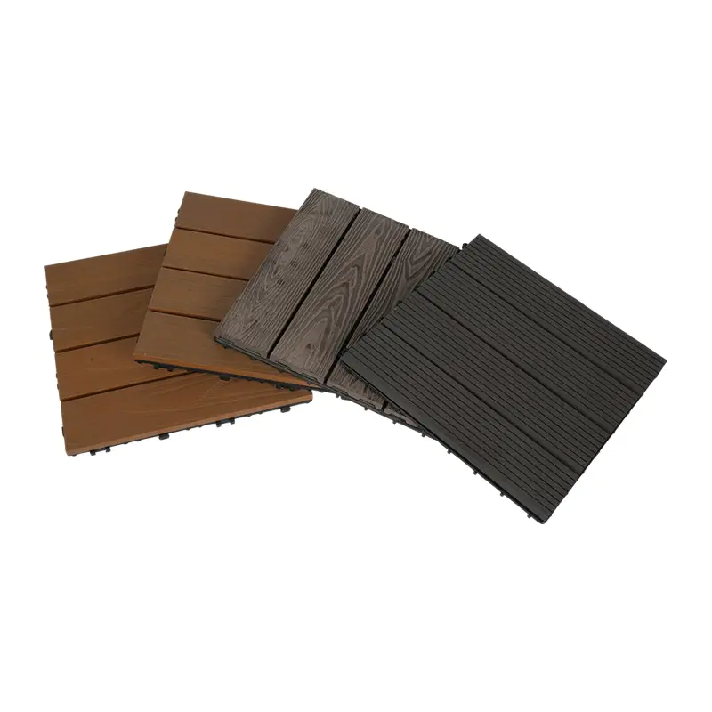 Lignum frumentum caelatum compositae Deck Tiles interlocking